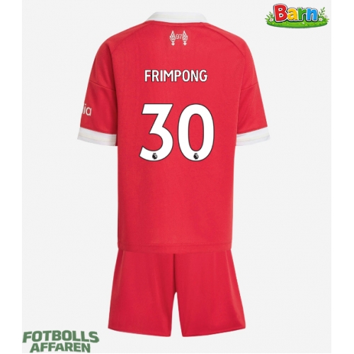 Liverpool Jeremie Frimpong #30 Hemmaställ Barn 2025-26 Kortärmad (+ Korta byxor)